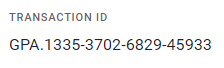 Screenshot of Google Play Transaction ID