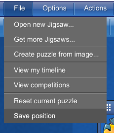 A menu called File open, with an option saying Save Postition highlighted