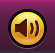A yellow button with a picture of a speaker on it.