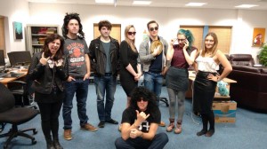 Everyone dressed up for our rock band themed murder mystery night